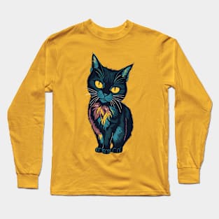 Black and cute cat Long Sleeve T-Shirt